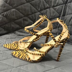 Chase + Chloe Zebra Print Heels